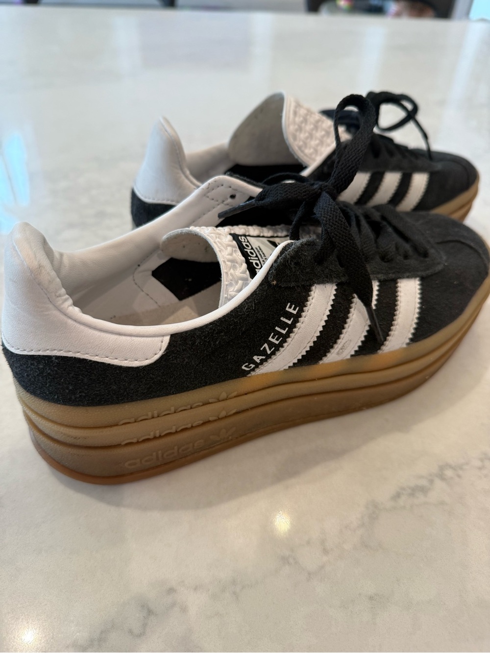 adidas Gazelle Platform Sneakers - Black, White & Gum